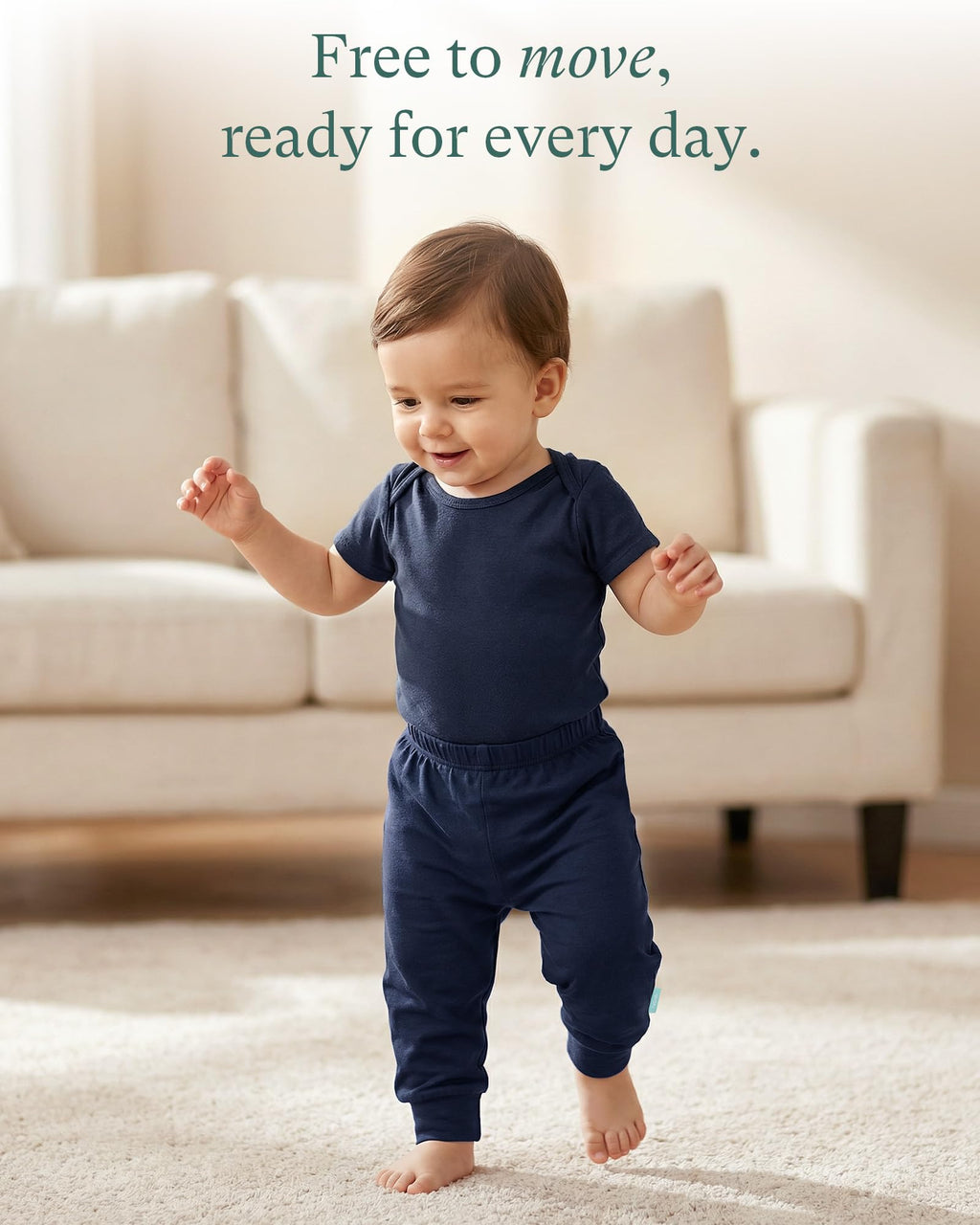 PurComfy Bamboo Viscose Baby Pants, Unisex 0-3 Months, 2-Pack
