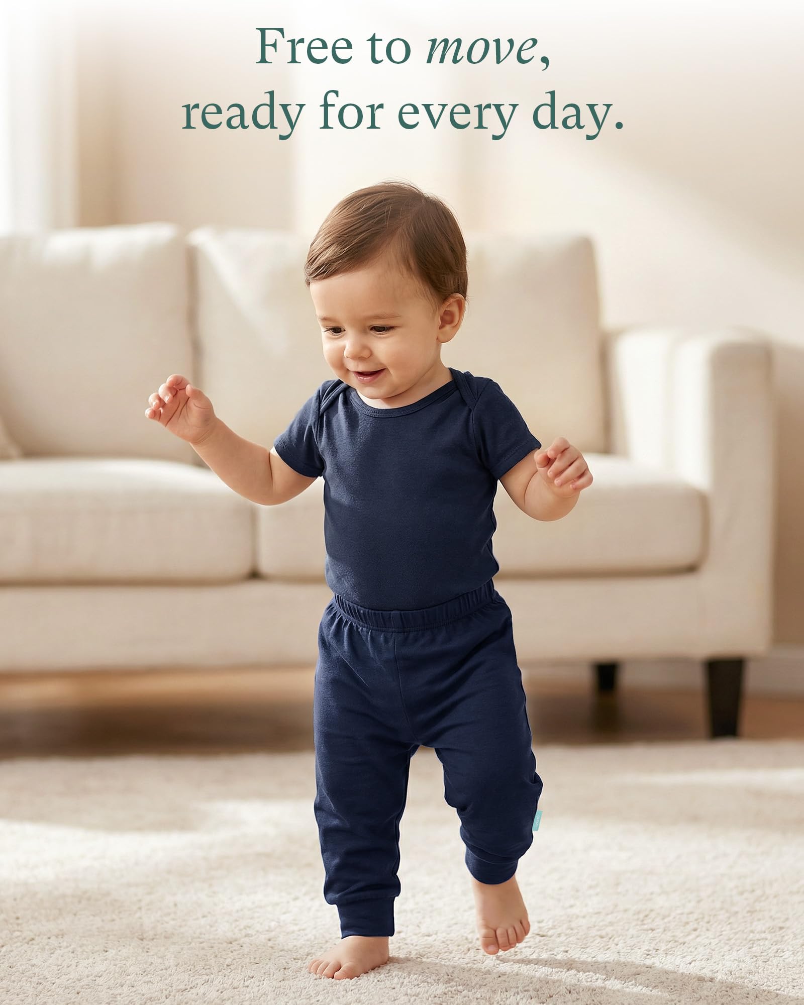 PurComfy Bamboo Viscose Baby Pants, Unisex 0-3 Months, 2-Pack