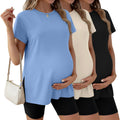 Ficerd 3 Pack Women's Maternity T Shirts, 3-Color, Large
