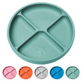 TalkTools Itsy Plate Must-Have Silicone Baby Plates with Suction | Non-Toxic Toddler Feeding Plate | Divided Portion | BPA-Free, Easy-Clean, Travel-Friendly Baby Dishware - Made in USA (Sage)