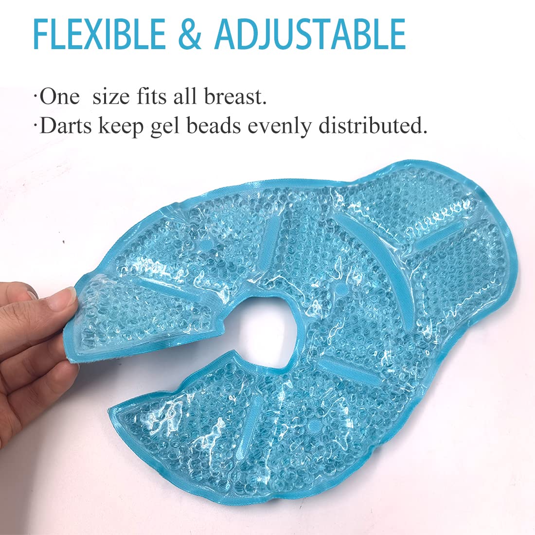 Reusable Breast Ice Packs, Breast Therapy Pack, Breastfeeding Essentials, for Breastfeeding Relief, Engorgement, Swelling Augmentation, Mastitis, Mastectomy Recovery, 2 Pack (Blue)
