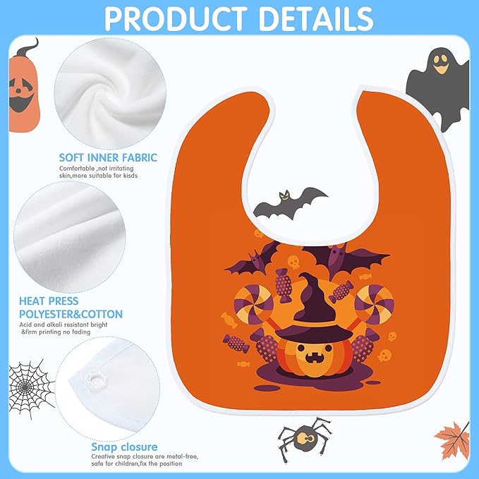 HooLing 12-Piece Sublimation Blank Baby Bib Set, Heat Press White Bibs, Printable, Reusable, Stain & Odor Resistant, Feeder Drool Bibs, 11.8 x 10.63 inches, Unisex-Babies, White