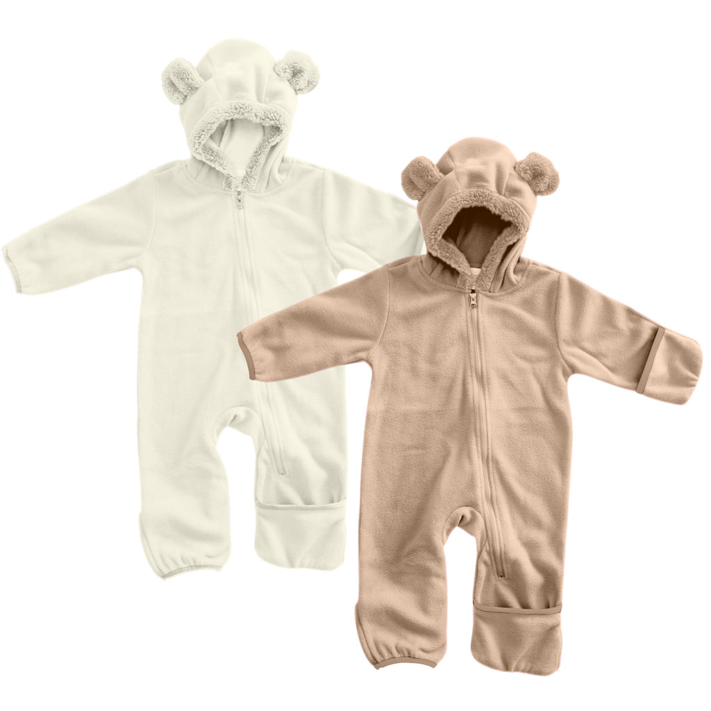 Cuddle Club Fleece Baby Bunting Bodysuit – Infant One Piece Kids Hooded Romper Outerwear Toddler Jacket