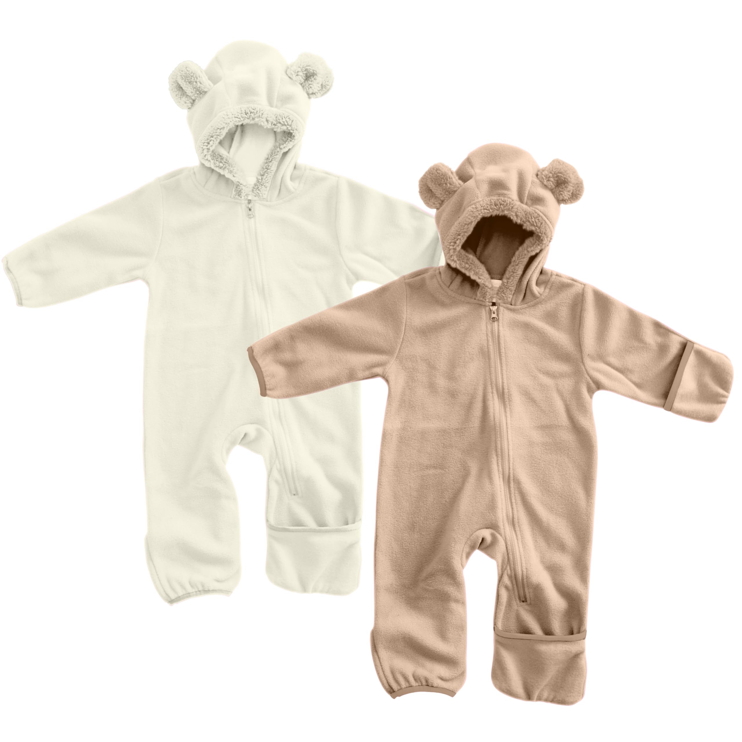 Cuddle Club Fleece Baby Bunting Bodysuit – Infant One Piece Kids Hooded Romper Outerwear Toddler Jacket