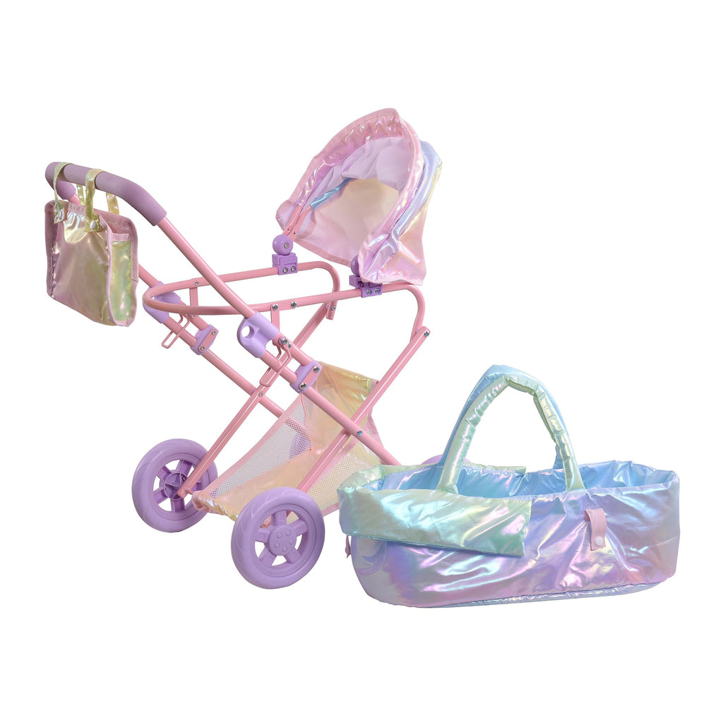 Olivia's Little World Baby Doll Stroller, 2-in-1, Age 3+, Iridescent