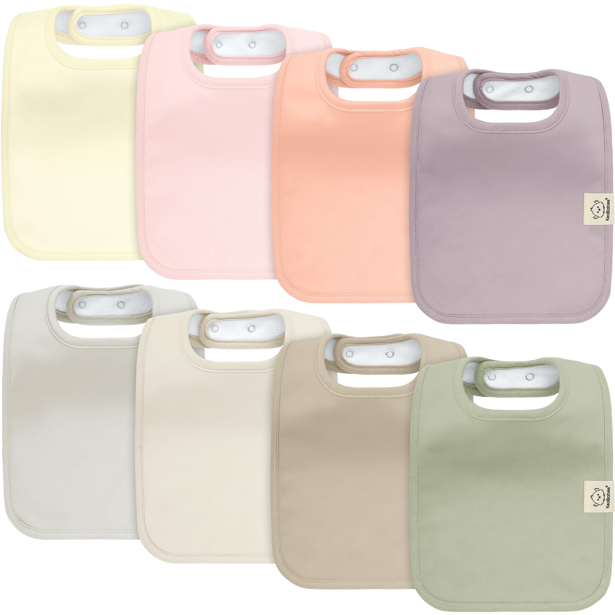 KeaBabies 8-Pack Organic Baby Bibs for Boys, Girls Drool Bibs (Embrace)
