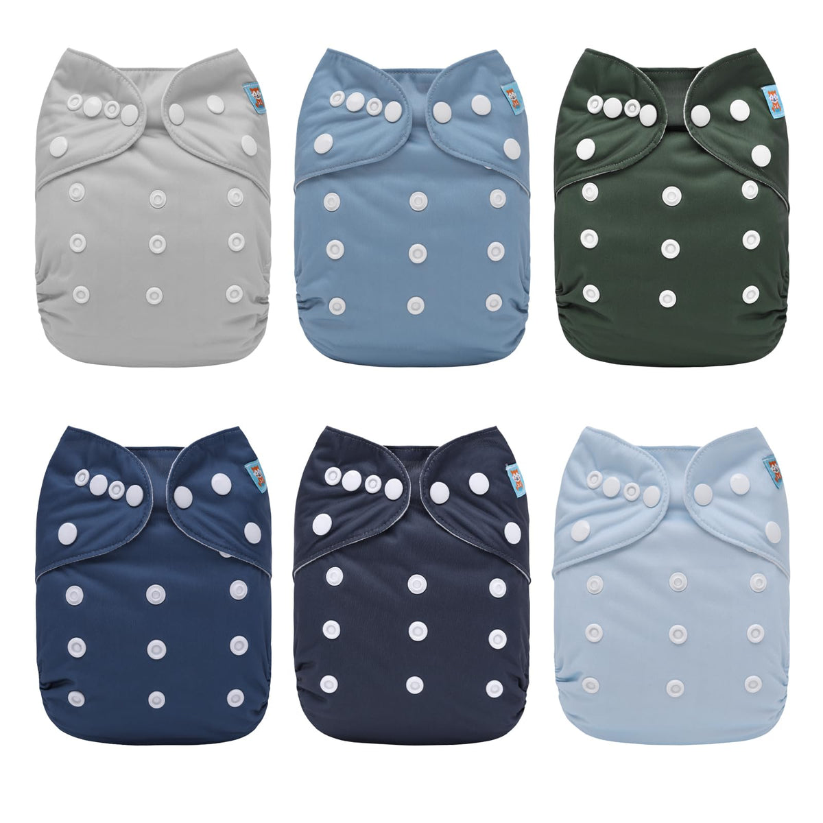 ALVA Baby Cloth Diapers 6 Pack with 12 Inserts Diaper Covers for Girl&Boy