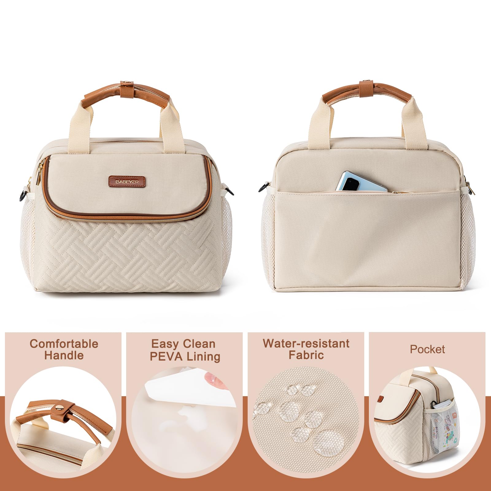 Breastmilk Cooler Breast Pump Bag with Ice Pack Fits 6 Bottles Up to 9 Oz
