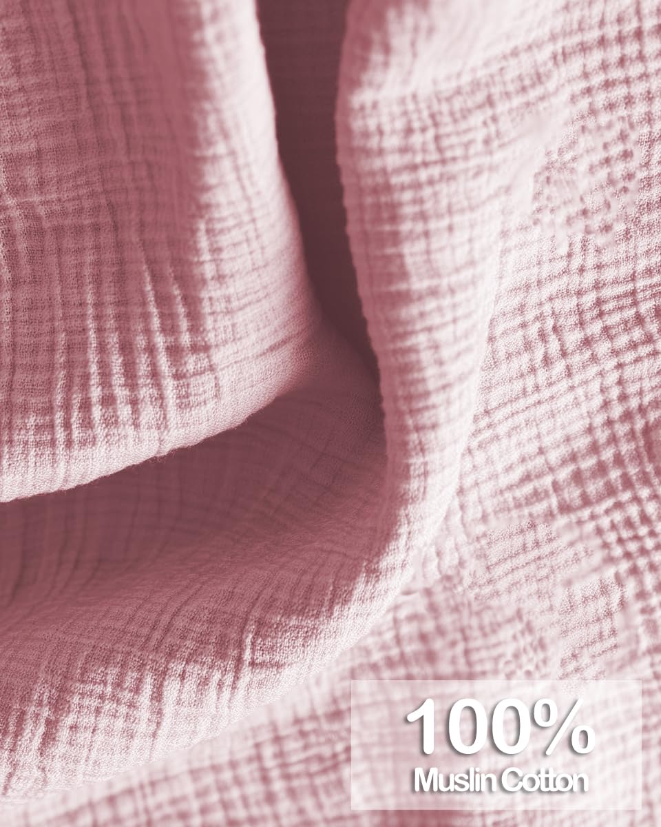 MUGVELL Muslin Nursing Covers for Breastfeeding,Blush Pink