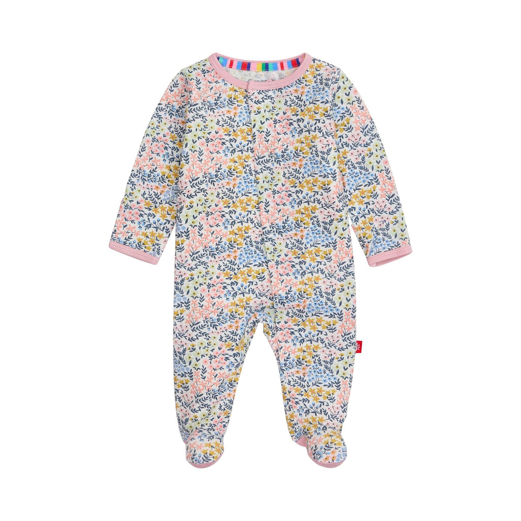 Magnetic Me Girls Modal Magnetic Baby Footie Pajamas | Silky Soft Modal Fabric | Chelsea Ruffle | 12-18 Months