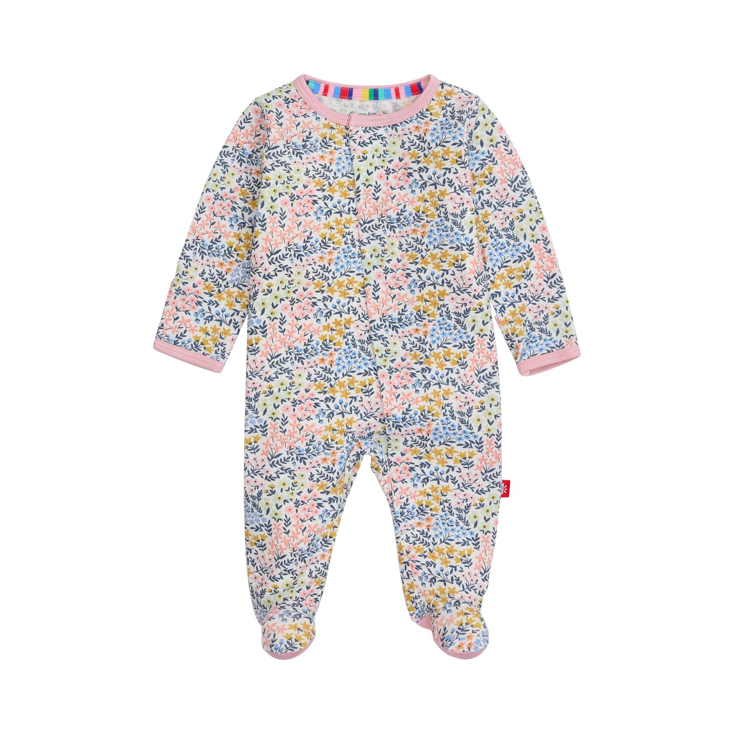 Magnetic Me Girls Modal Magnetic Baby Footie Pajamas | Silky Soft Modal Fabric | Chelsea Ruffle | Preemie