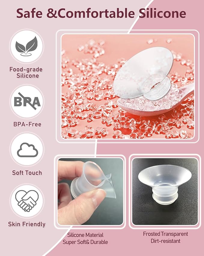 Flange Insert 4PCS 17mm Compatible with Momcozy M9/M6/M5/S12 Pro/V1 Pro/V2 pro, Spectra/Medela/Elvie/NCVI/TSRETE/eufy/Lansinoh/Paruu/MomMed Breast Pump 24mm Shields/Flanges (4pcs-17mm)