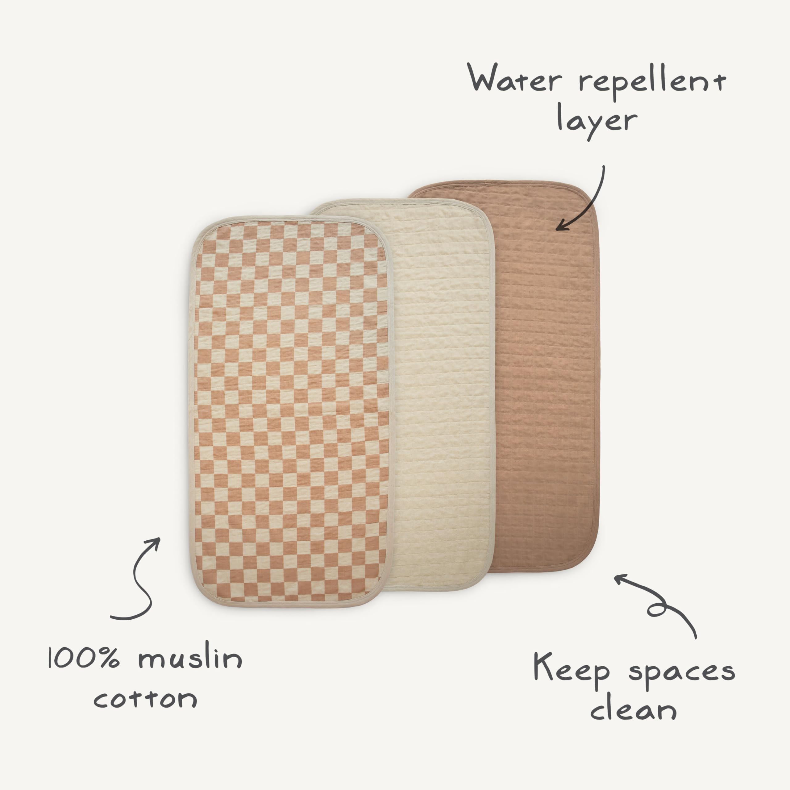 mushie Water Repellent Changing Pad Liners | Cotton (Retro Flowers Combo)
