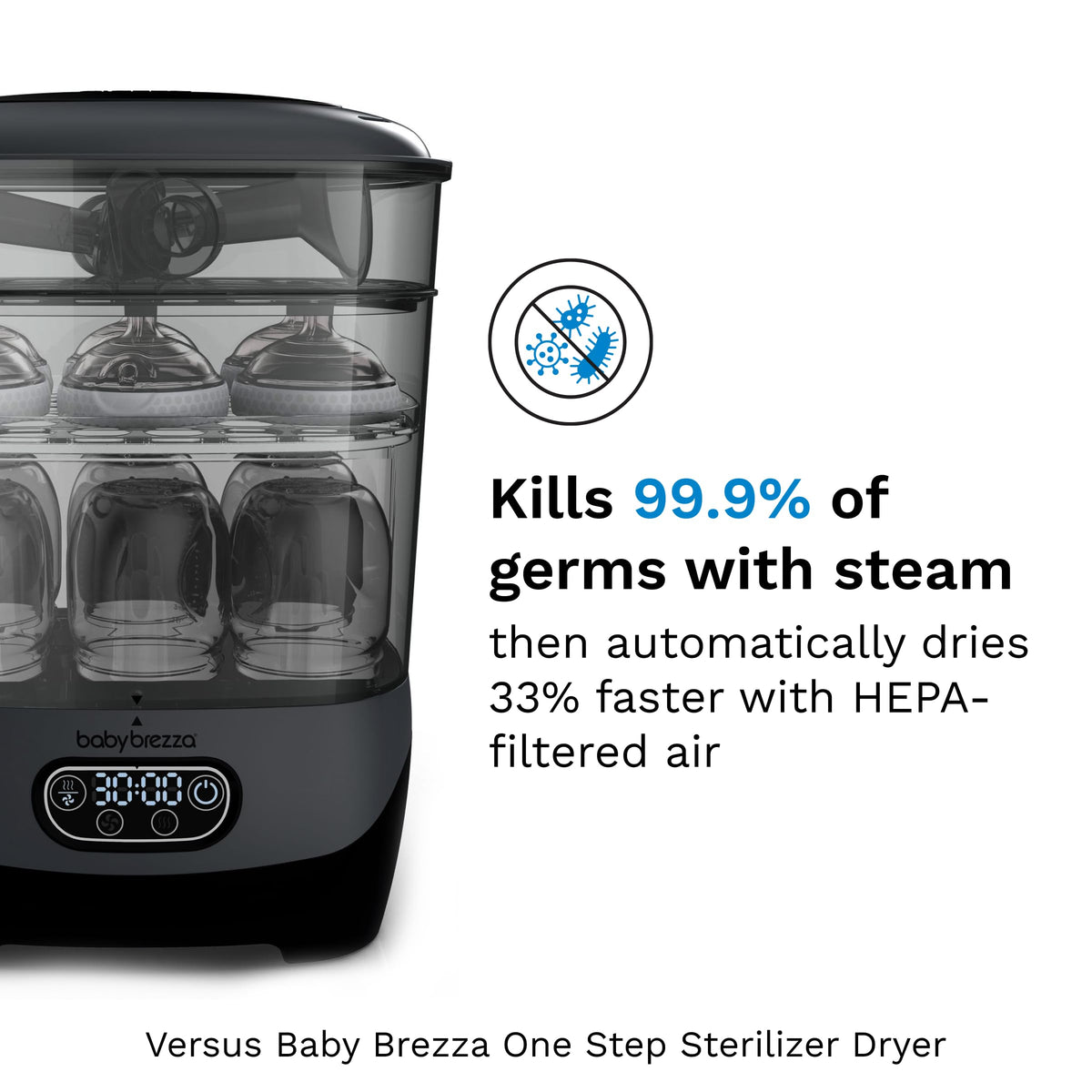 Baby Brezza Bottle Sterilizer and Dryer Advanced – Largest Capacity