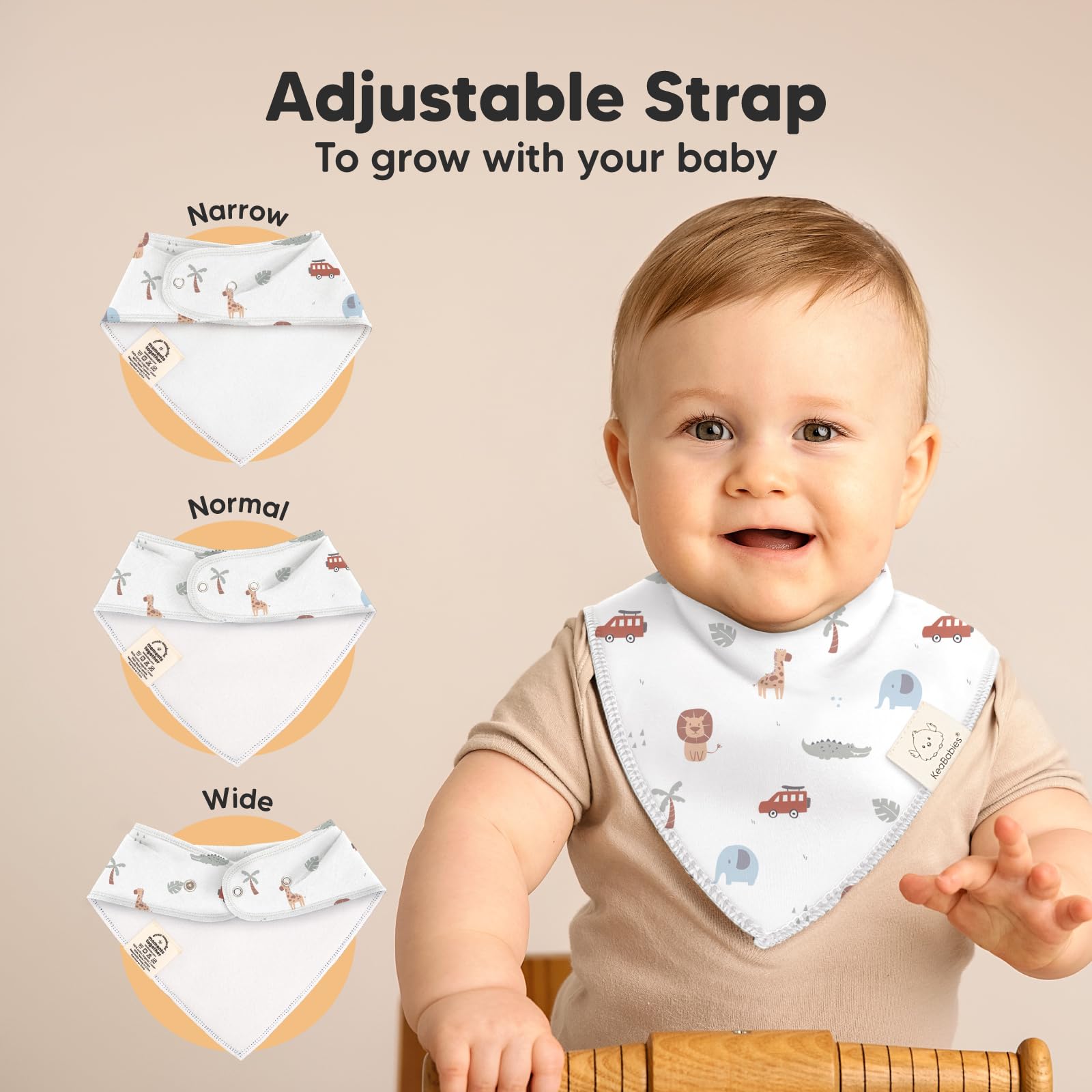 8pk Organic Baby Bandana Bibs for Drooling and Teething (Wilderness)