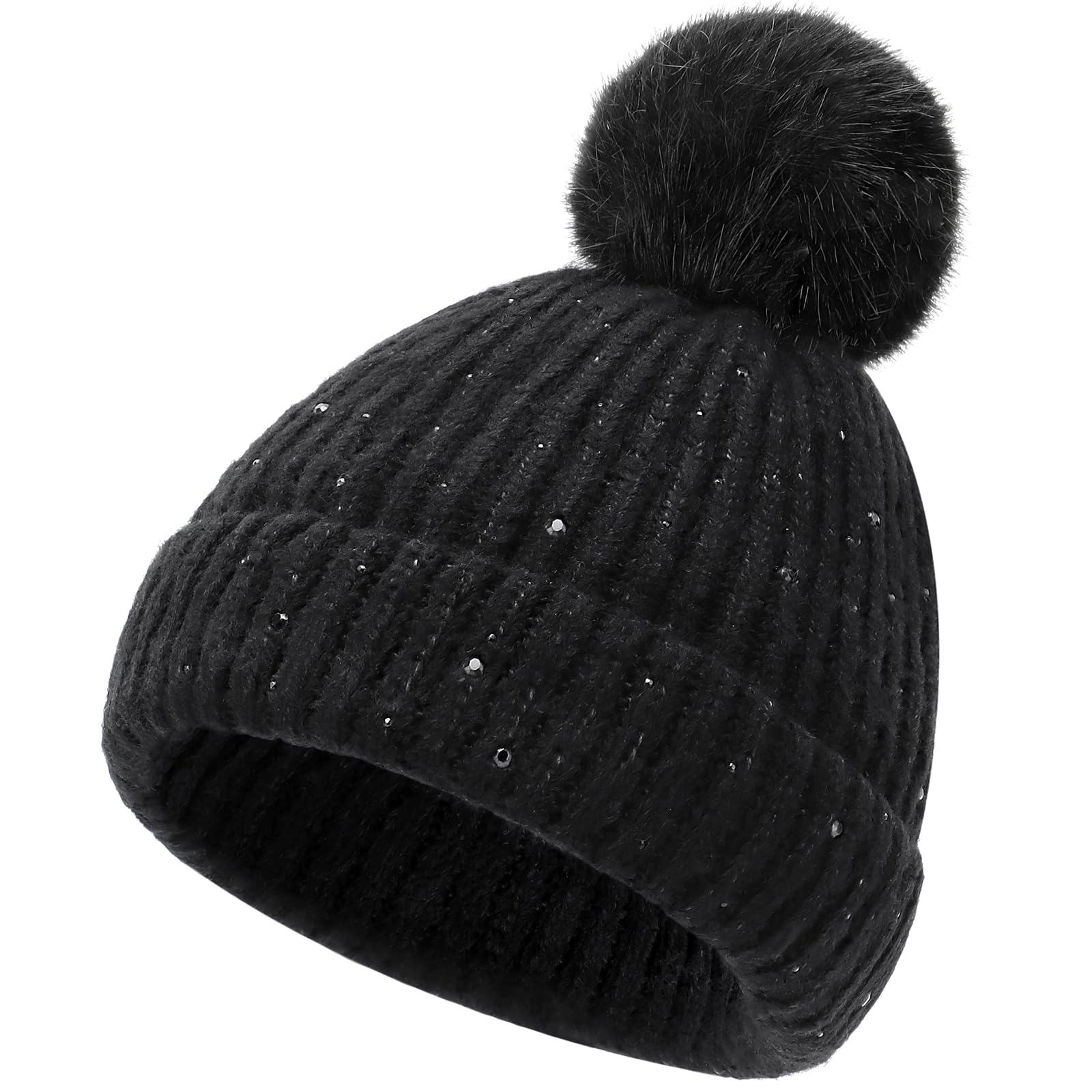 FUOITA Toddler Kids Girls Winter Hat Cute & Warm Pom Pom Beanie 3M-8T