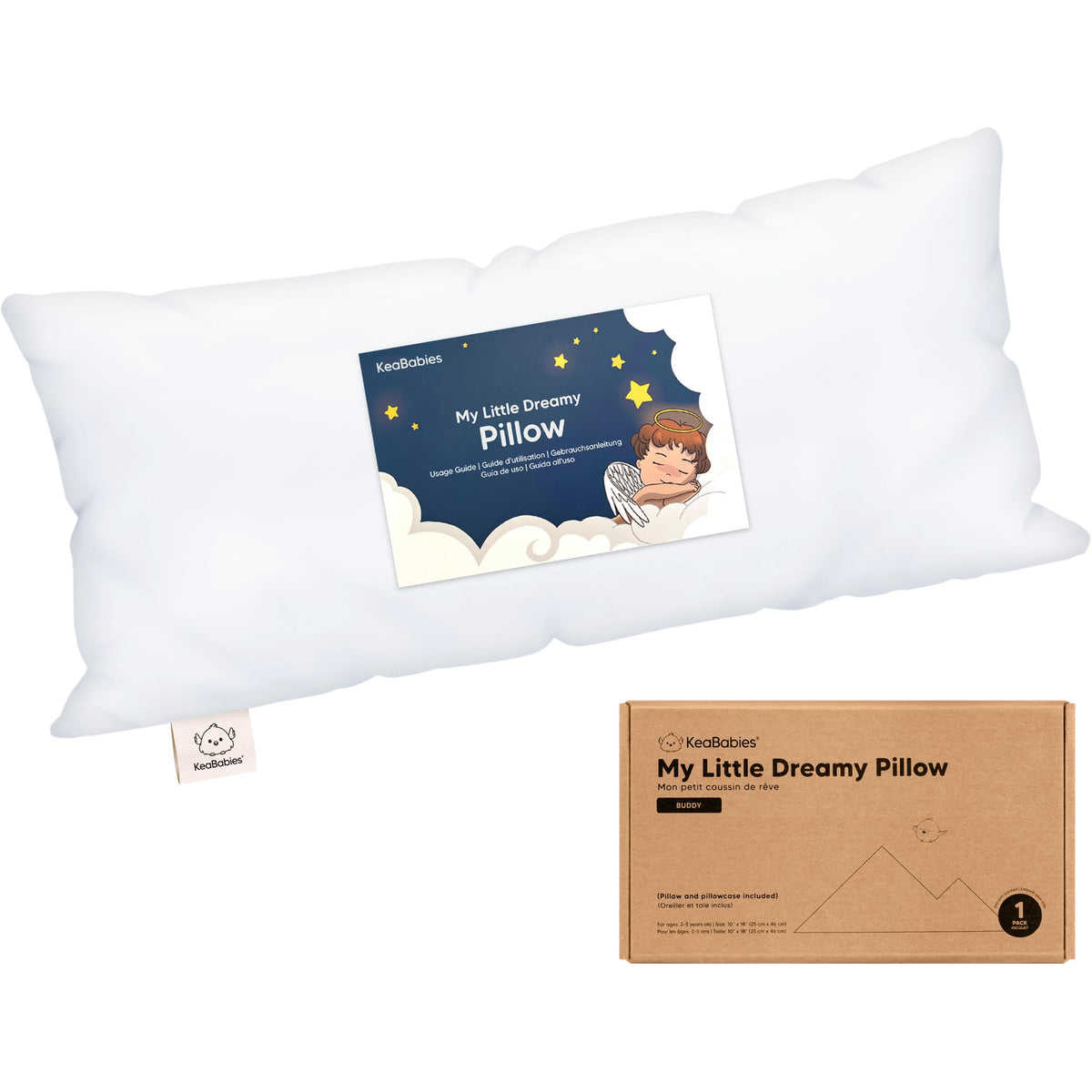 Mini Toddler Pillow with Pillowcase, 9x13 My Dreamy Pillow, Jungle Green