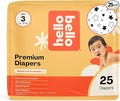 Hello Bello Diapers, Size 3 (14-24 lbs) Superstars, 25 Count of Premium Disposable Baby Diapers, Hypoallergenic with Soft, Cloth-Like Feel