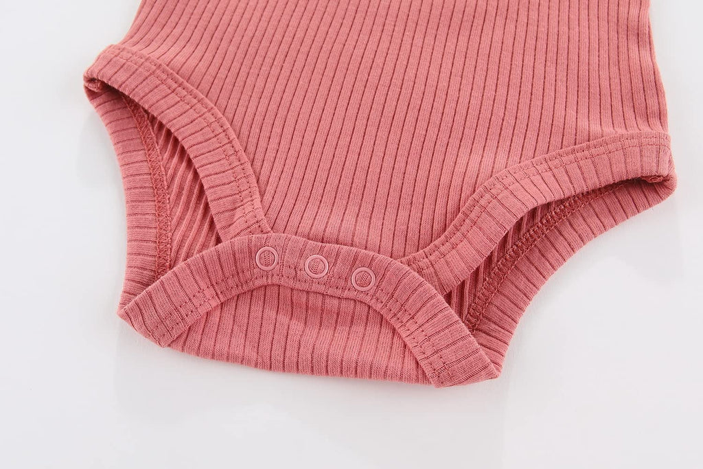 Kiddiezoom Newborn Baby Unisex Cotton One-Piece Bodysuits Baby Gift 5-Pack Clothes