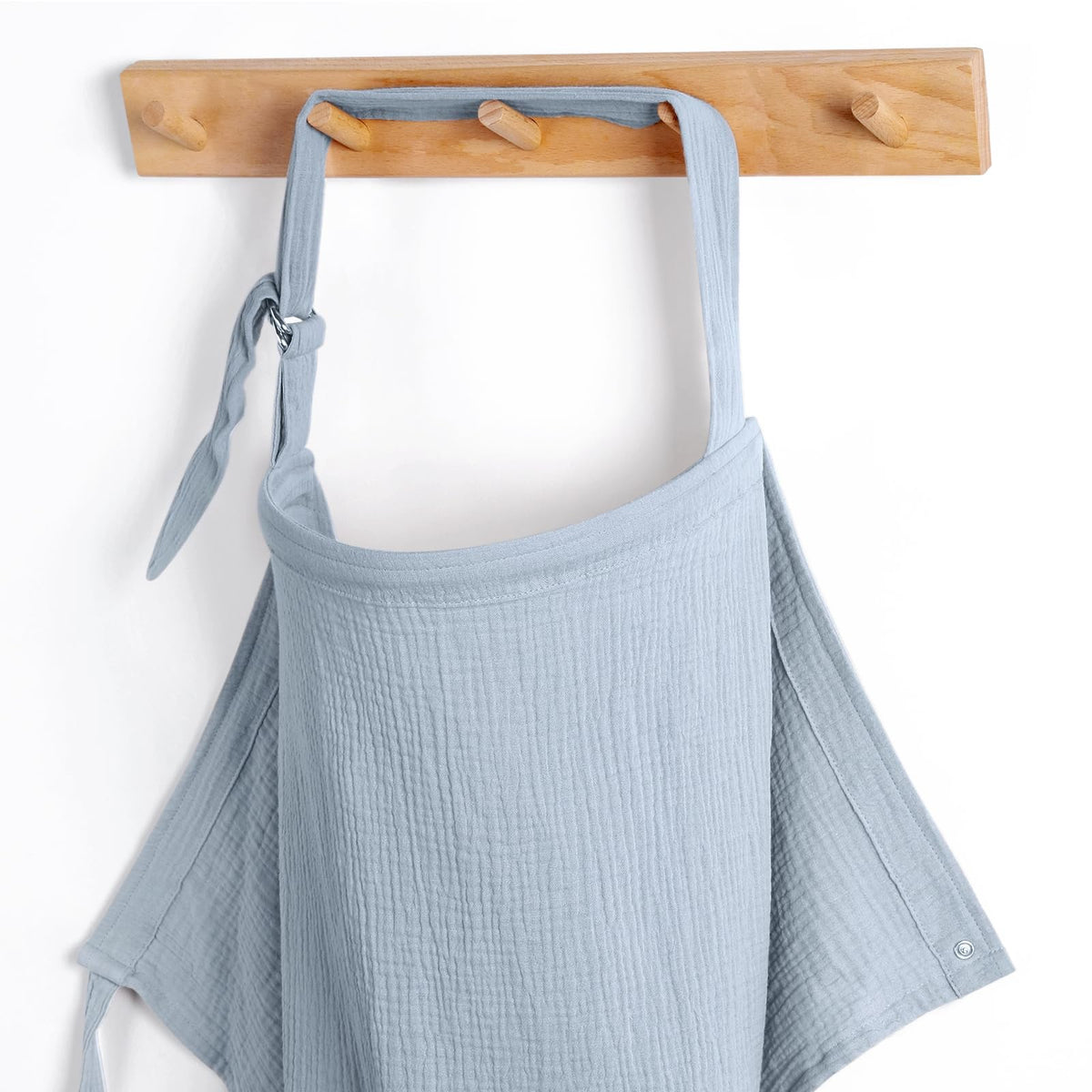 Blissful Diary Muslin Nursing Cover for Breastfeeding, Breathable Breastfeeding Cover up with Arch Neckline for Women, Nursing Apron (Agreeable Gray)