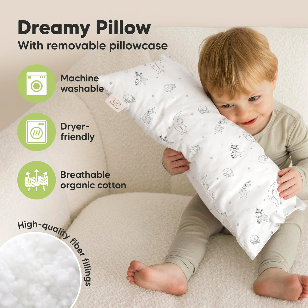 Toddler Pillow with Pillowcase, 10x18 My Little Dreamy Pillow (Slumber)
