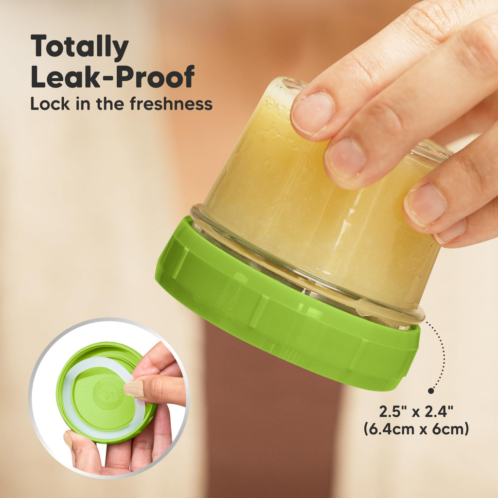 KeaBabies 12pk 4oz Glass Baby Food Containers with Lids, Leak-Proof (Kea)