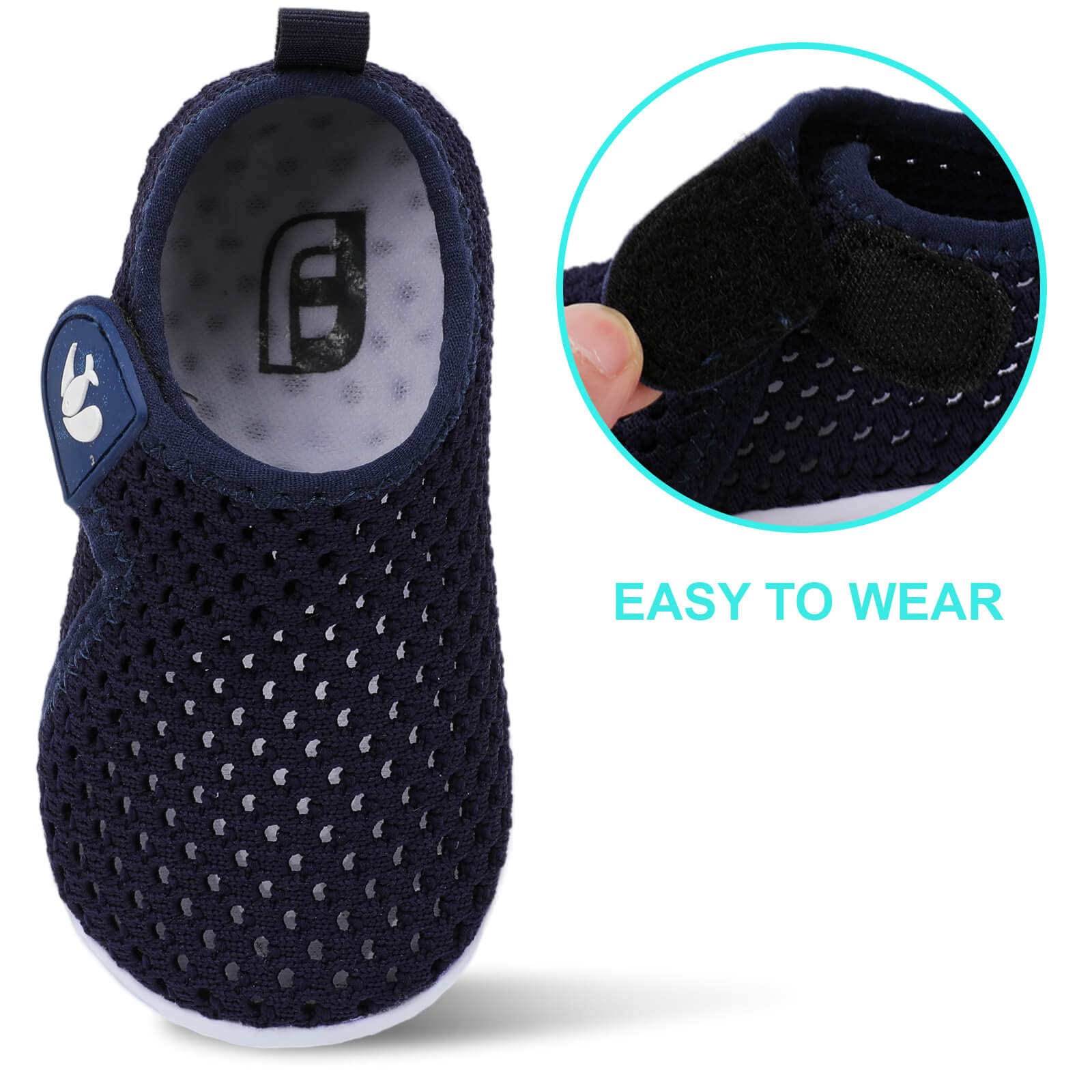 Baby Water Shoes Barefoot Aqua Shoe Swim Shoes for Beach Indoor Outdoor Activity Mesh Navy Blue 0-6 Months Infant