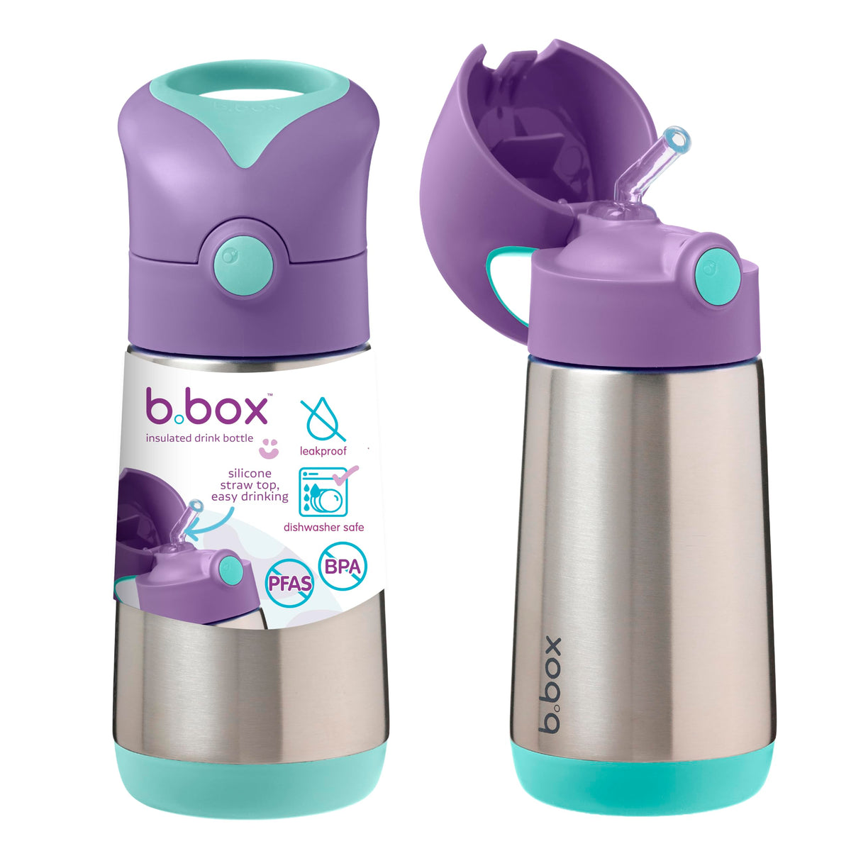 b.box Insulated Water Bottle for Kids, 12 oz Toddler Water Bottle