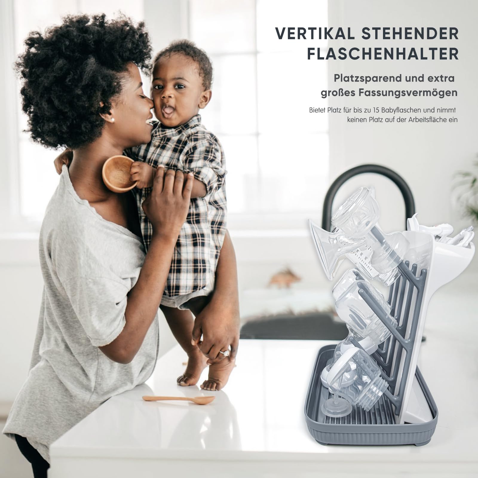Termichy Baby Bottle Drying Rack：Large Vertical Space Saver for Countertop