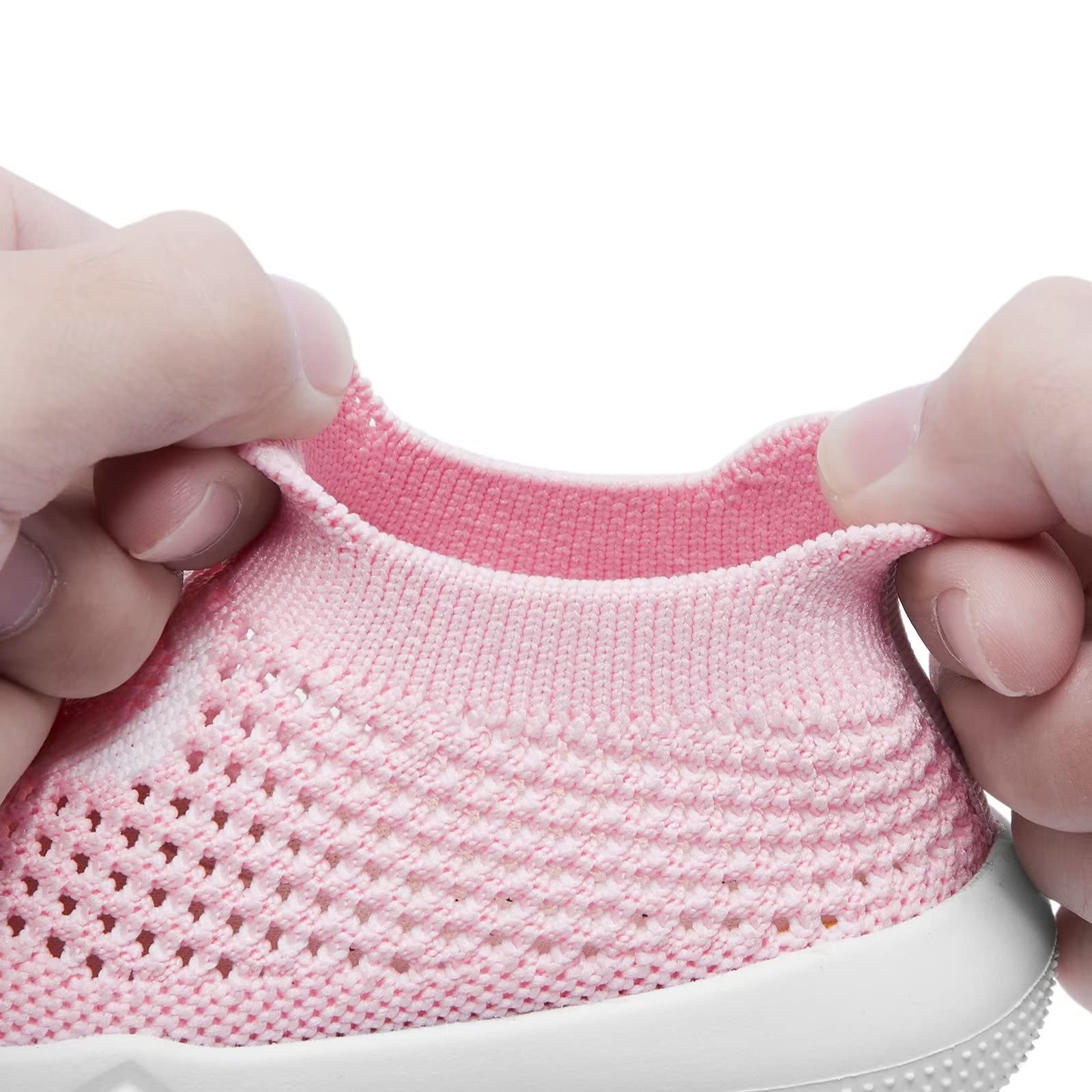 Baby Shoes Girls Boys Baby Sock Shoes with Non Slip Soft Rubber Sole Infant First Walking Sneaker Toddler Slipper Lightweight 15-18 Months Pink Heart