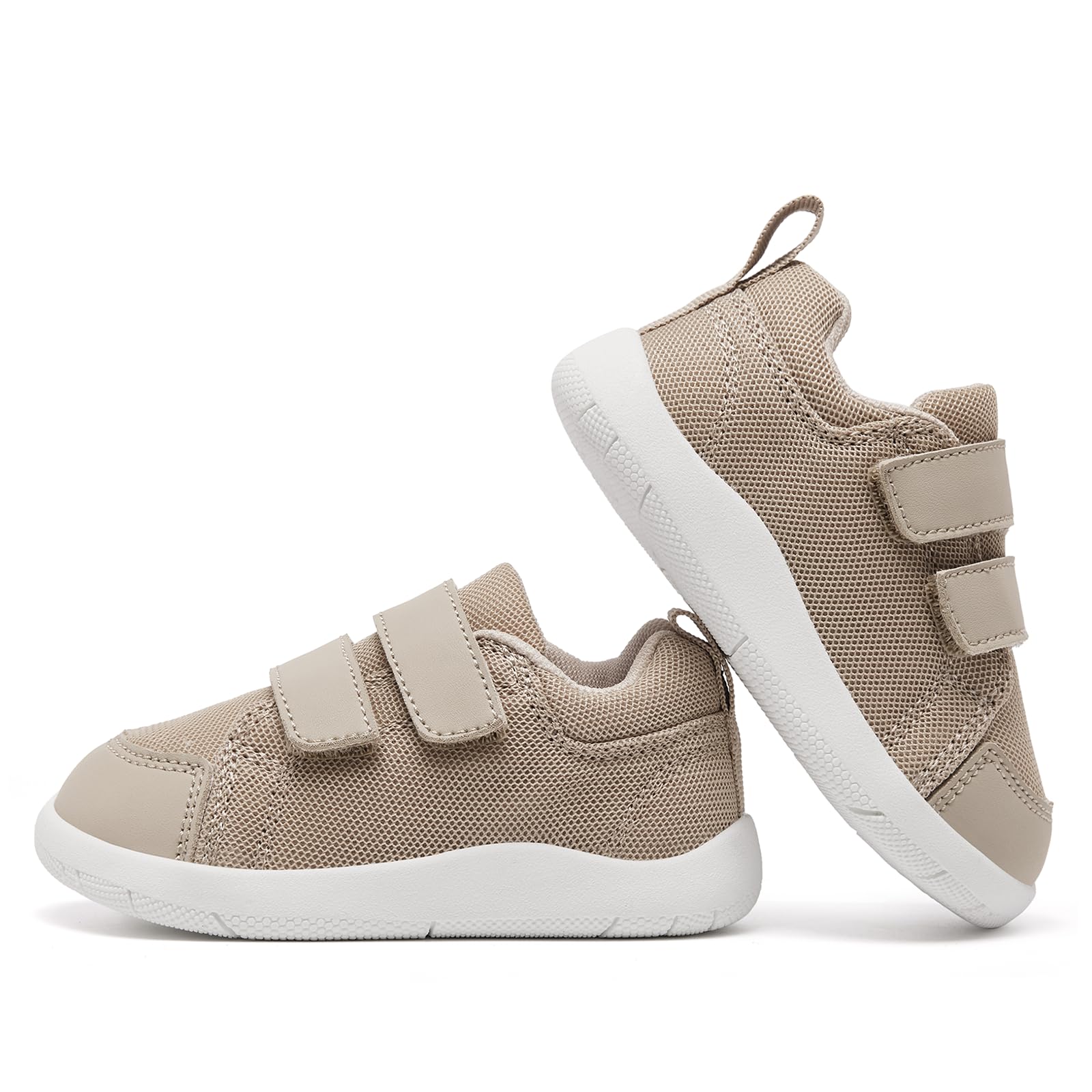 MORENDL Toddler Shoes Baby Wide Toe Box Barefoot Shoes Boy Girl Walking Shoes Non-Slip Minimalist Sneakers Comfort Zero Drop Tennis Outdoor Activities Lightbrown Mesh 12-15 Months