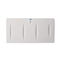 SafetyCraft Horizontal Wall-Mounted Baby Diaper Changing Station - Easy to Clean, High-Density Polyethylene w/Heavy Duty Steel Hinge - Built-in Liner Dispenser for Hooking Purse or Bag, Light Gray