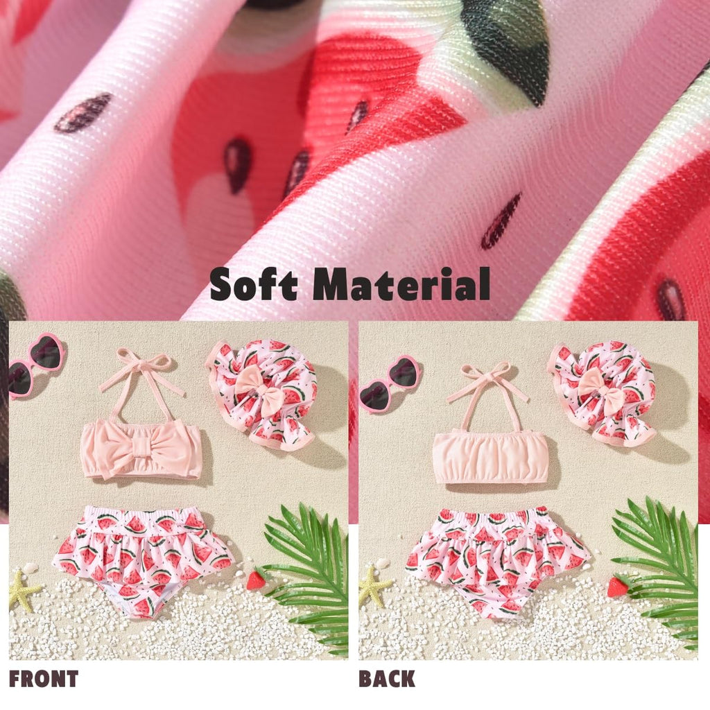 9 6-12 Months Infant Baby Girls Swimsuit Watermelon Bikini Two Pieces Bathing Suit Swimwear Summer Swimming Beach Set