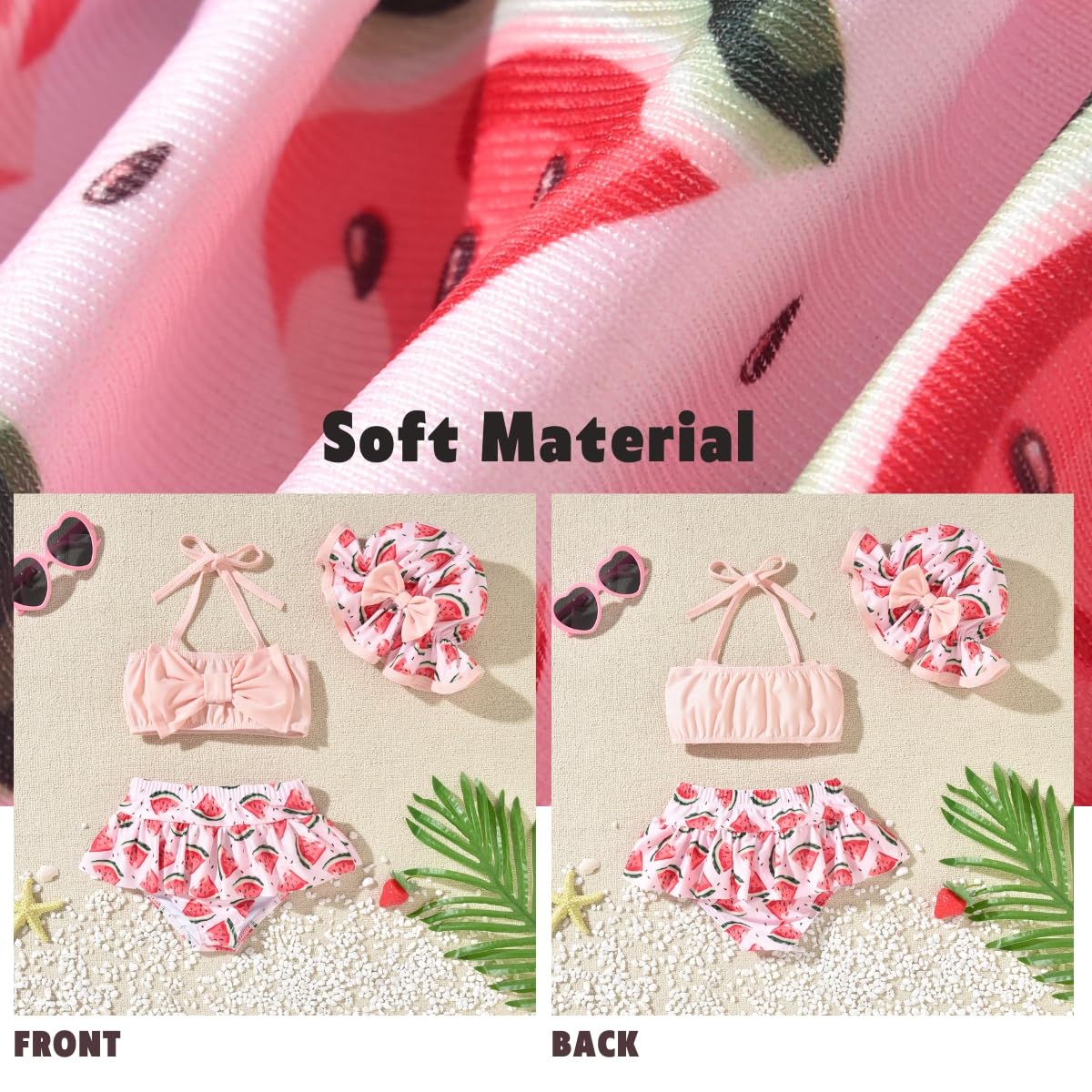 9 6-12 Months Infant Baby Girls Swimsuit Watermelon Bikini Two Pieces Bathing Suit Swimwear Summer Swimming Beach Set