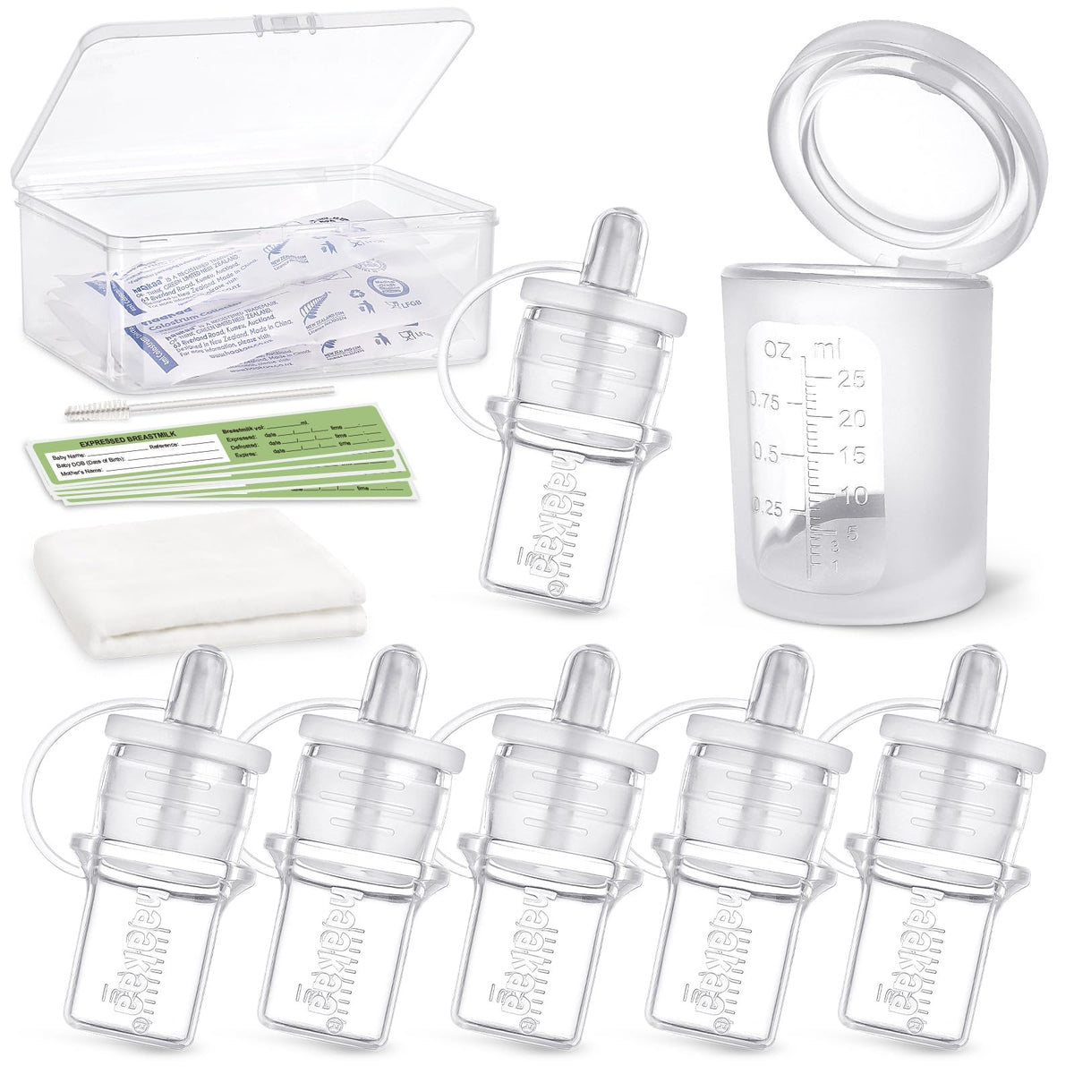 haakaa Colostrum Collector Kit for Collecting & Newborn Feeding, 4ml-12pcs