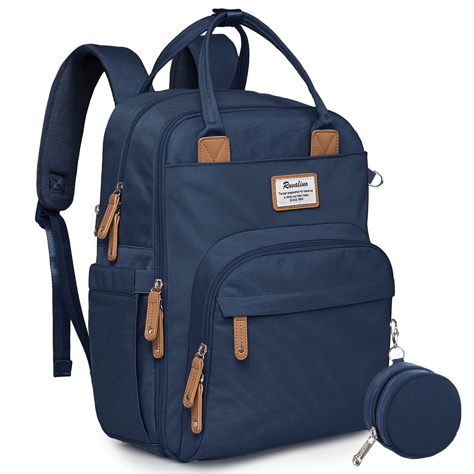 RUVALINO Baby Diaper Bag Backpack with Changing Pad, Peacock Blue