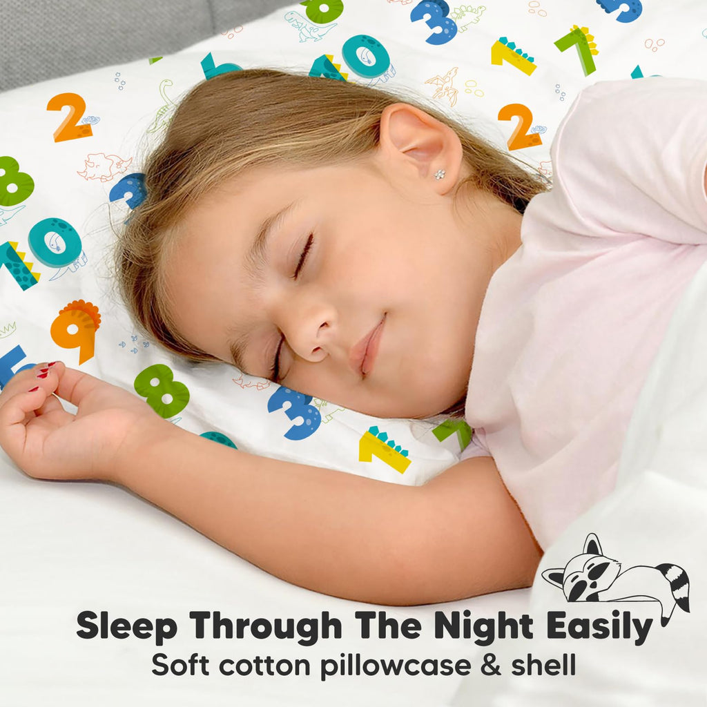 Toddler Pillow with Pillowcase, 13x18 My Little Dreamy Pillow (Dino123)