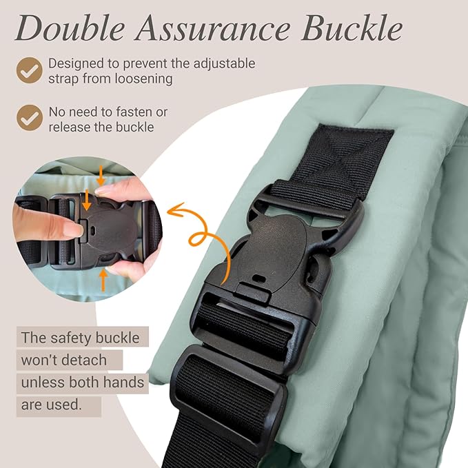 Baby Sling Carrier for Newborn to Toddler(8-45 Lbs), Cozy Wearing Baby Wrap Carrier with Adjustable Shoulder Strap Safety Buckle,Portable Lightweight Child Carrier Sling One Size Fit All Parents-Green