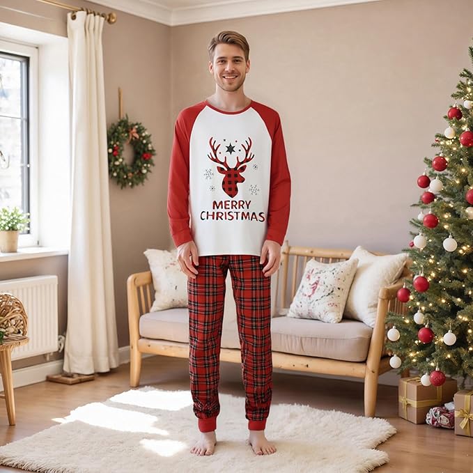 Awoscut Family Christmas Pajamas Matching Pajamas for Family, Xmas PJs Sets Holiday Sleepwear