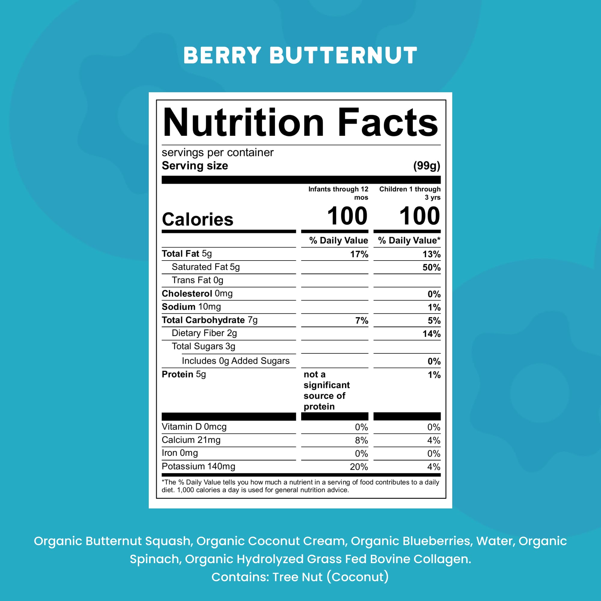 Serenity Kids Berry Butternut Baby Food Pouch, 5g Protein, 3.5 Oz, 6 Pack