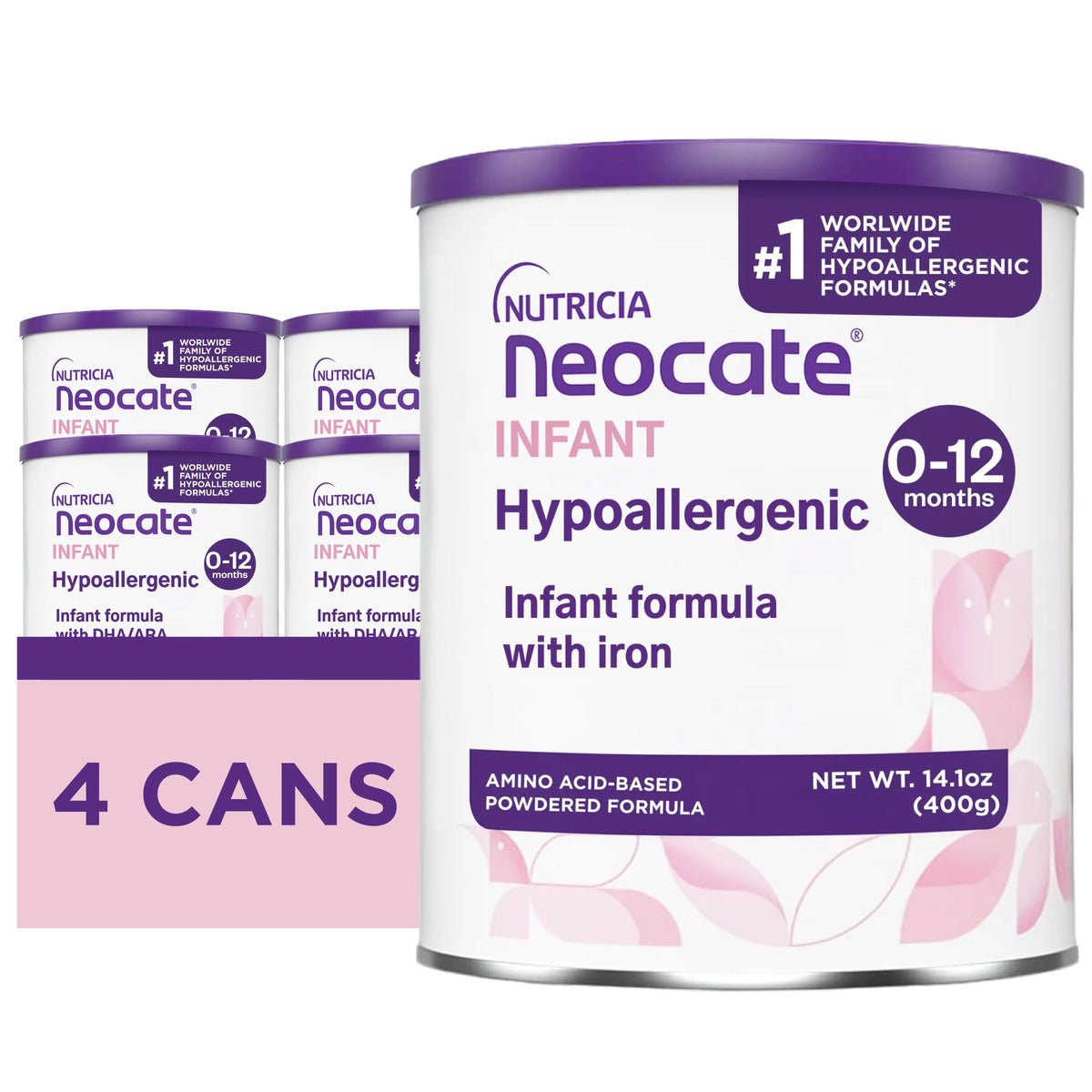 Nutricia Neocate Infant - Food Allergy Relief Hypoallergenic Baby Formula with Amino Acids - Well-Tolerated & Supports Normal Growth - Dairy-Free Infant Formula with DHA, ARA - 0-12 months - 14.1 oz
