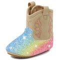 MK MATT KEELY Leather Western Boots Cowboy Bootie Soft Sole Non-Slip Crib Shoes for Baby Infant Toddler Girls Boys Newborn
