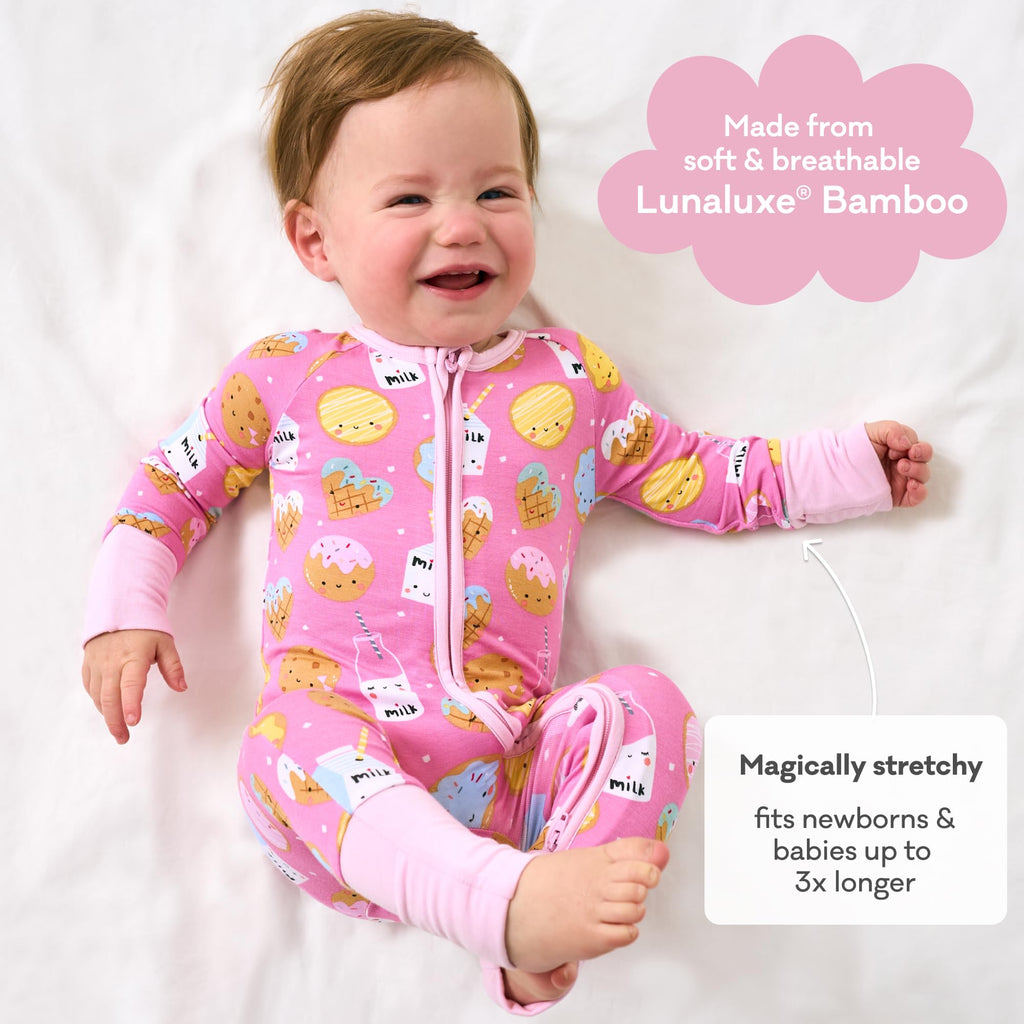 Little Sleepies Baby Pajamas, Pink Cookies & Milk, 3-6M