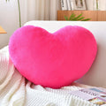 XVTRU Hot Pink Heart Pillows, Cute Heart Decorative Pillow, Heart Shaped Throw Pillows for Bed, Faux Rabbit Fur Plush Hoom Decor Pillow Cushion for Chair Sofa Living Room (Mini 12.9" x 9.8")