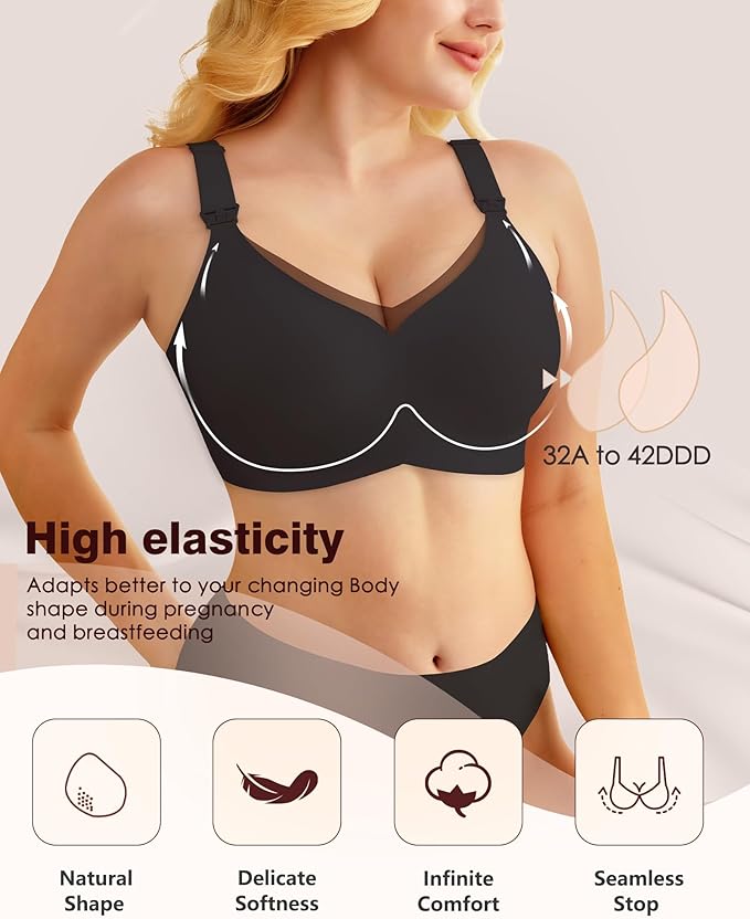 As Fairy Nursing Bras for Breastfeeding Mesh Lace Seamless Maternity Bra Pregnancy Sleep Wireless Pumping Bralette