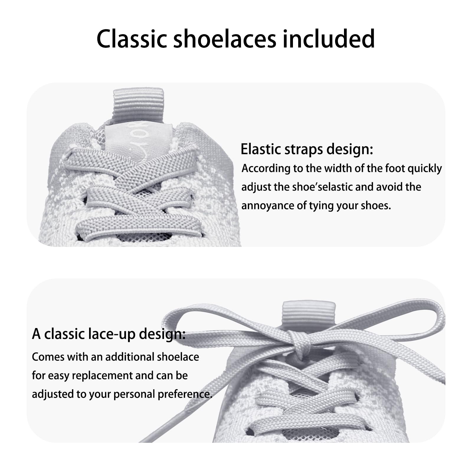 MORENDL Toddler Sneakers Baby Non-Slip Lightweight Breathable Barefoot Shoes Infant Tennis Walking Shoes White Grey Mesh 15-18 Months