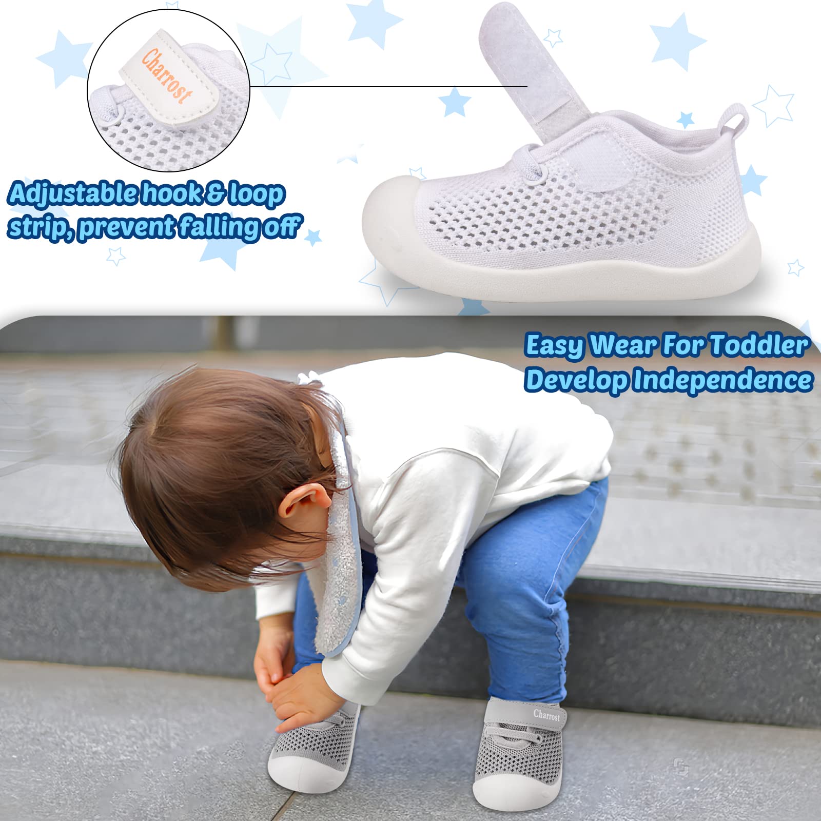 Baby Walking Shoes Size 5 Toddler Boy Girl Shoes Non Slip Soft Sole Breathable Lightweight Mesh Slip On Running Sneakers for 18 24 Months Tennis Outdoor(Pink 16-5)