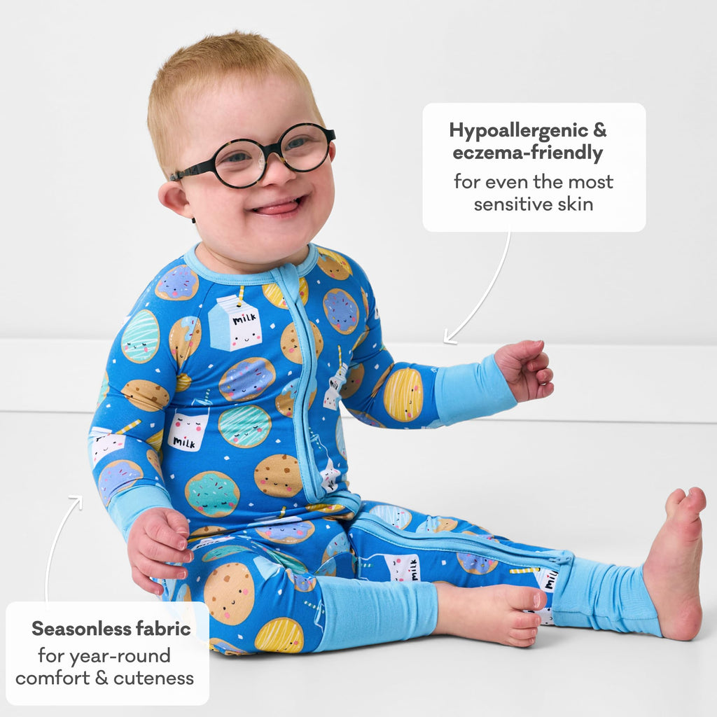 Little Sleepies Baby Pajamas, Blue Cookies & Milk, 6-12M