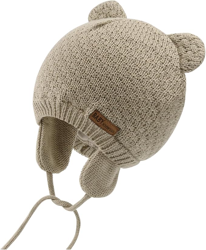 XIAOHAWANG Baby Hat Cute Bear Toddler Earflap Beanie Warm for Fall Winter
