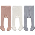 CECORC Baby Tights – Thick Toddlers Girl Leggings–Seamless Cable Knit Cotton Stockings – Kids Pantyhose, 5-6 Years,3 Pack (grey/white/lightpink)